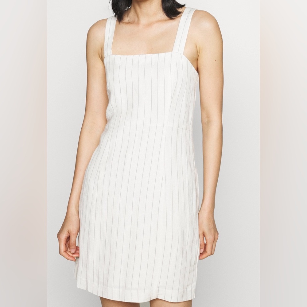 Club Monaco Linen Mini Stripe Dress - Picture 2 of 15